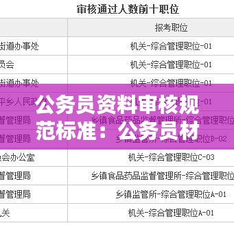 公務員資料審核規(guī)范標準：公務員材料審核流程 
