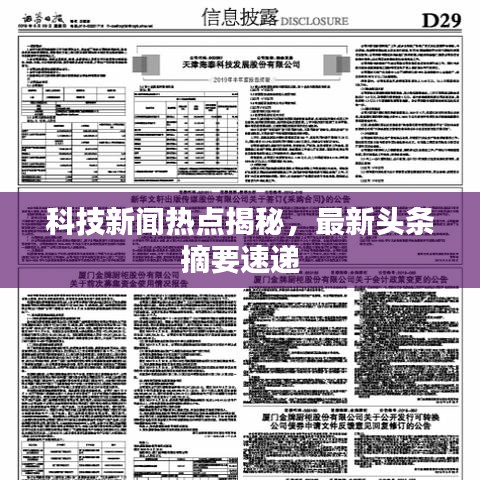 科技新聞熱點揭秘，最新頭條摘要速遞