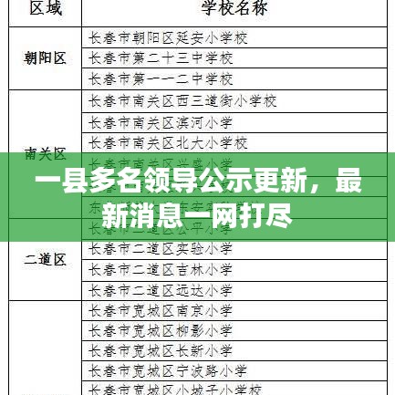 一縣多名領導公示更新，最新消息一網(wǎng)打盡
