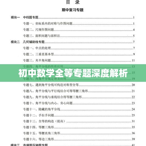 初中數(shù)學全等專題深度解析